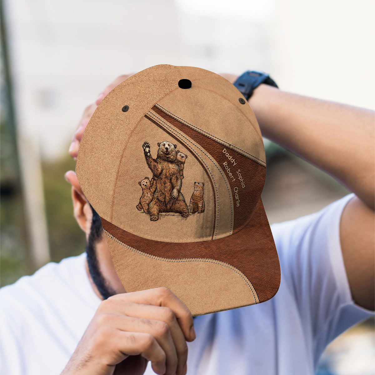 Papa Bear Personalized Classic Cap, Gift For Grandpa, Gift For Him