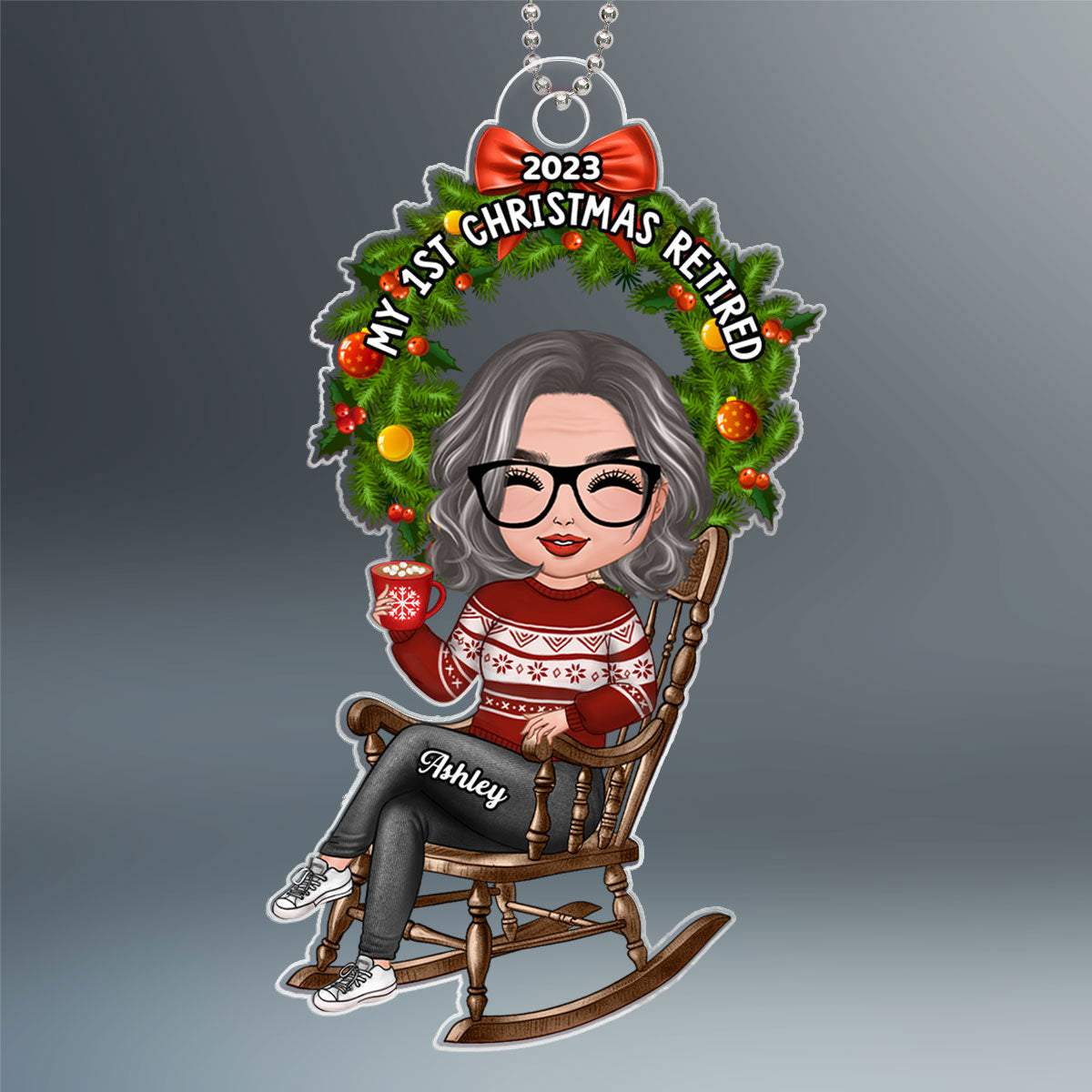 Grandma First Christmas Retired Personalized Acrylic Ornament