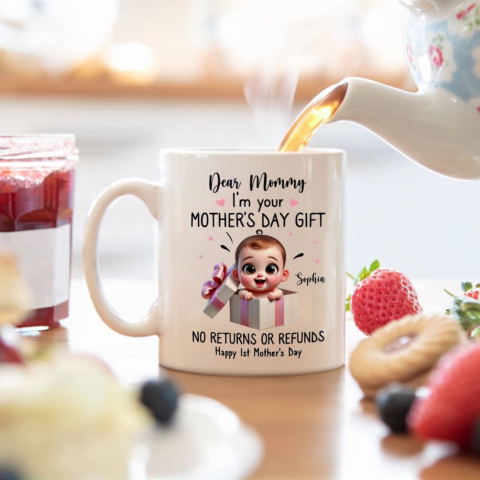 Dear Mom I'm Your Mother's Day New Mom Gift Personalized Mug, Funny Gift For Wife