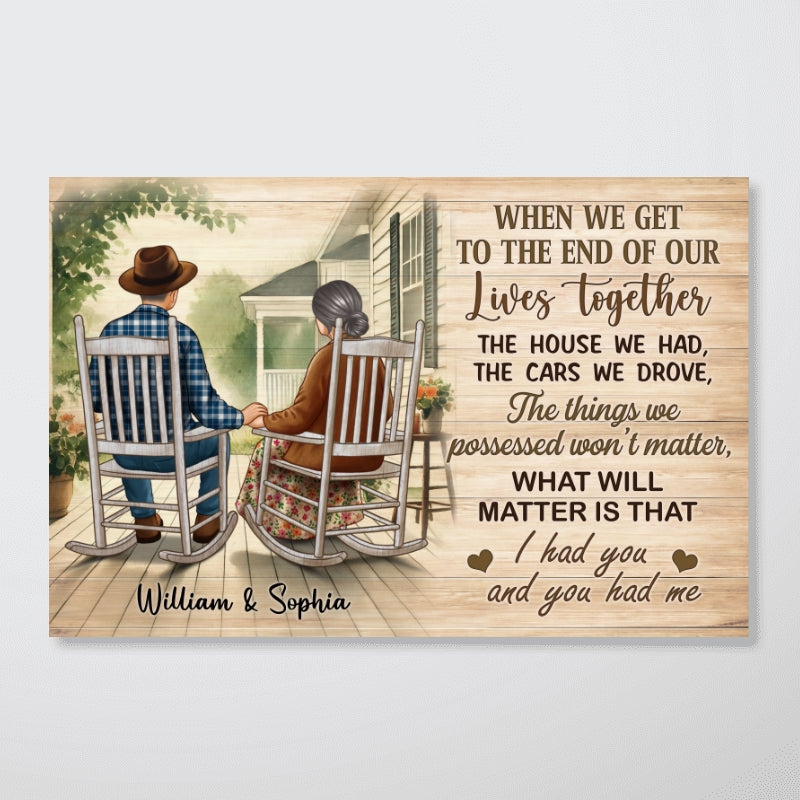 Old Couple Sitting On The Porch Personalized Poster, Heartfelt  Gift For Couple, For Him, For Her, Husband, Wife