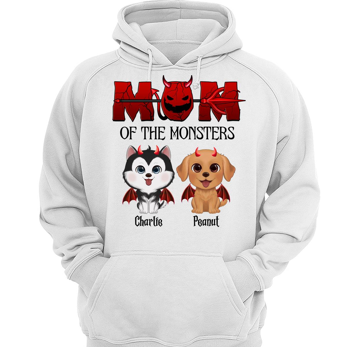 Mom Of The Monsters Halloween Watercolor Cute Dogs Personalized Shirt