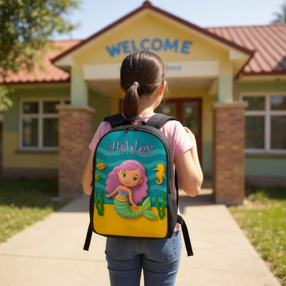 Preppy Back to School Personalized Backpack, Dinosaur Mermaid Sports Unicorn Theme, Available in 6 Designs