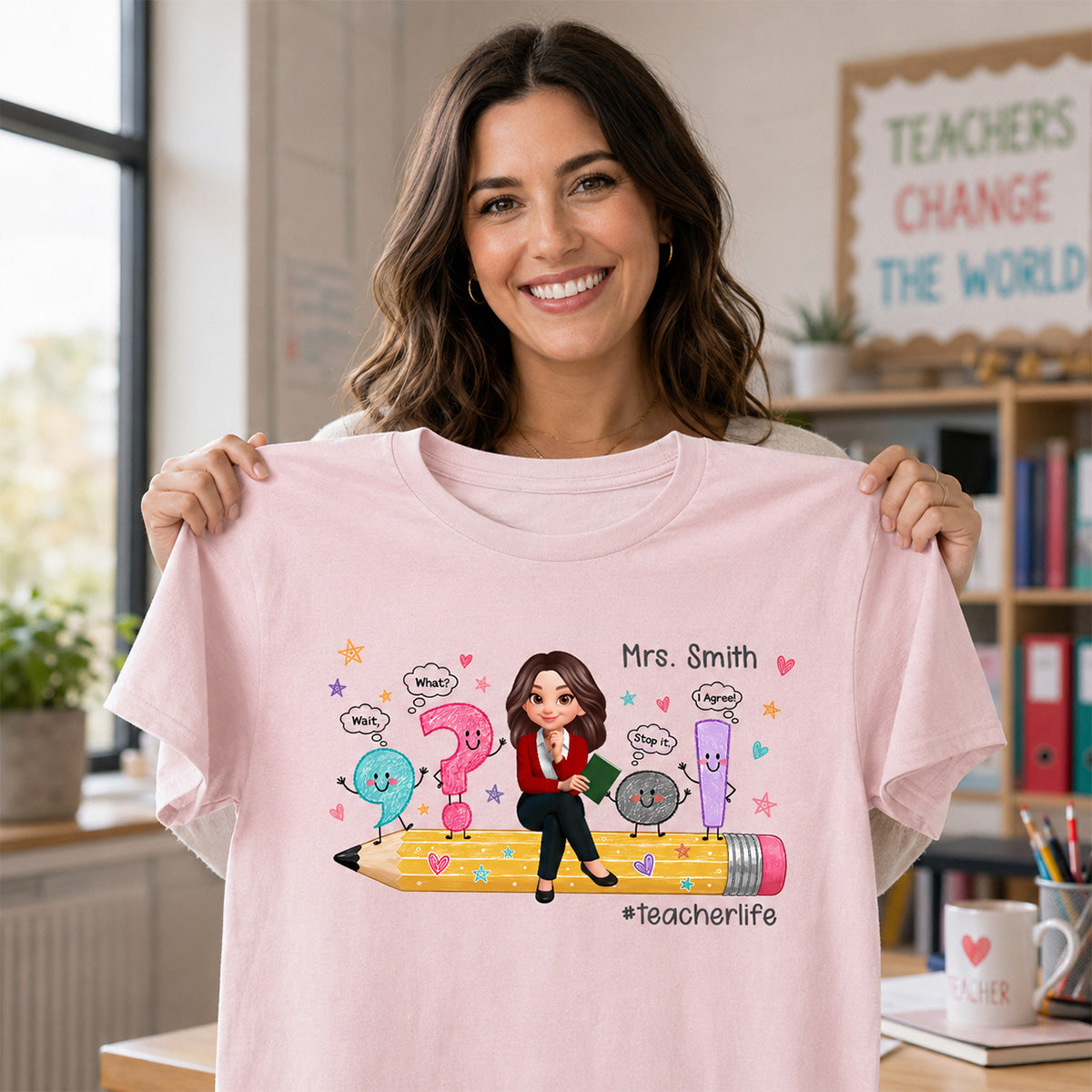 Funny Grammar Teacher Life - Personalized Shirt - Back To School Gift For Teacher