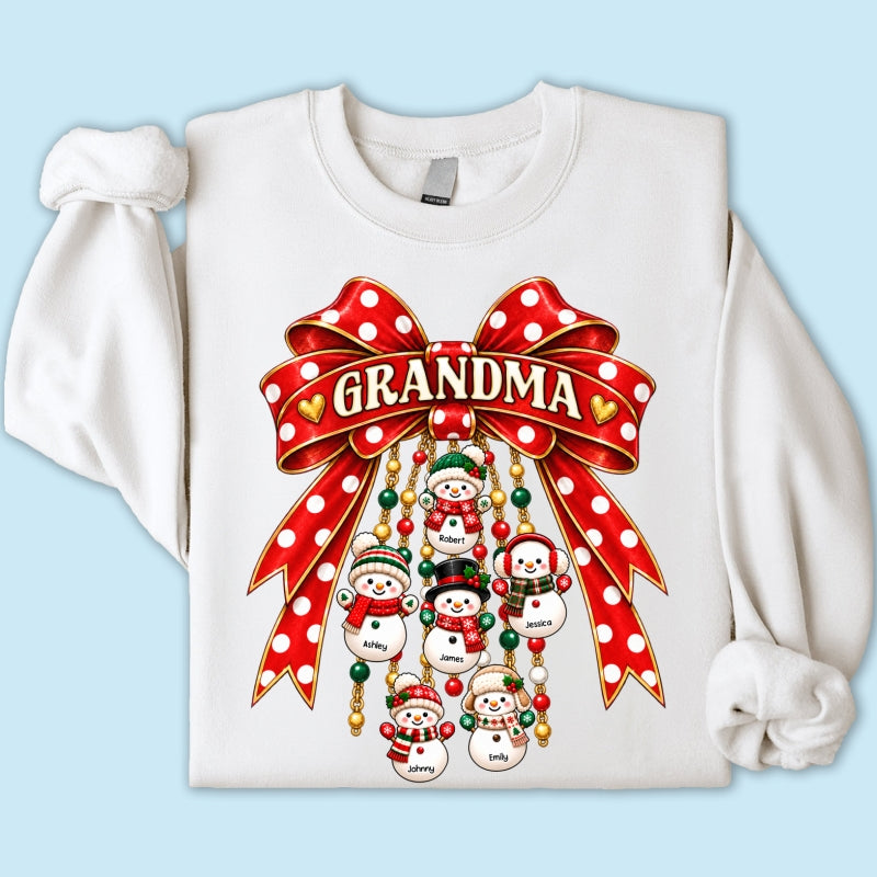 Heartwarming Grandma's Little Snowmen - Personalized Shirt - Christmas Gift For Grandma