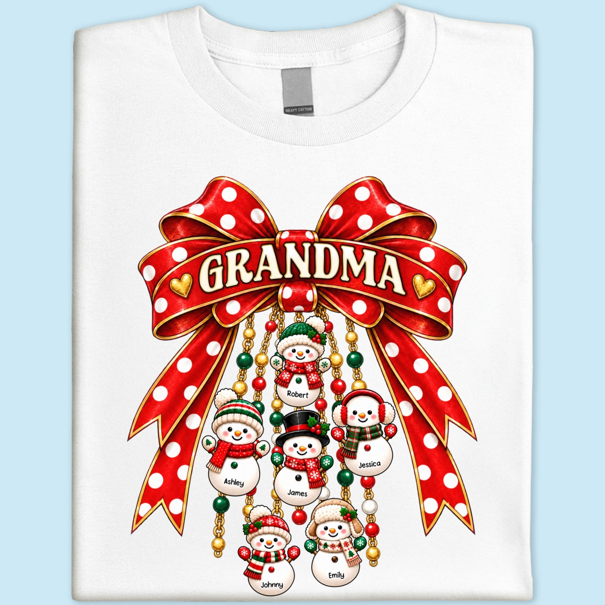 Heartwarming Grandma's Little Snowmen - Personalized Shirt - Christmas Gift For Grandma