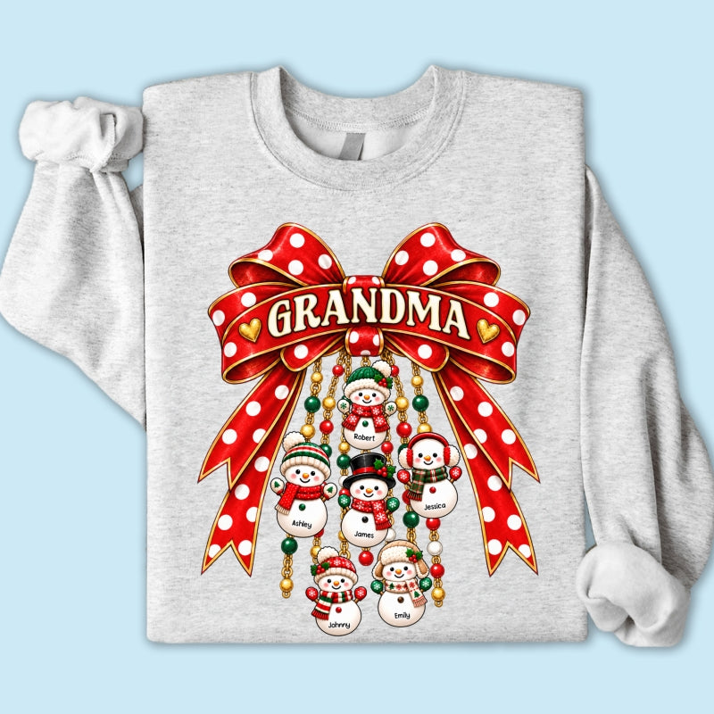 Heartwarming Grandma's Little Snowmen - Personalized Shirt - Christmas Gift For Grandma