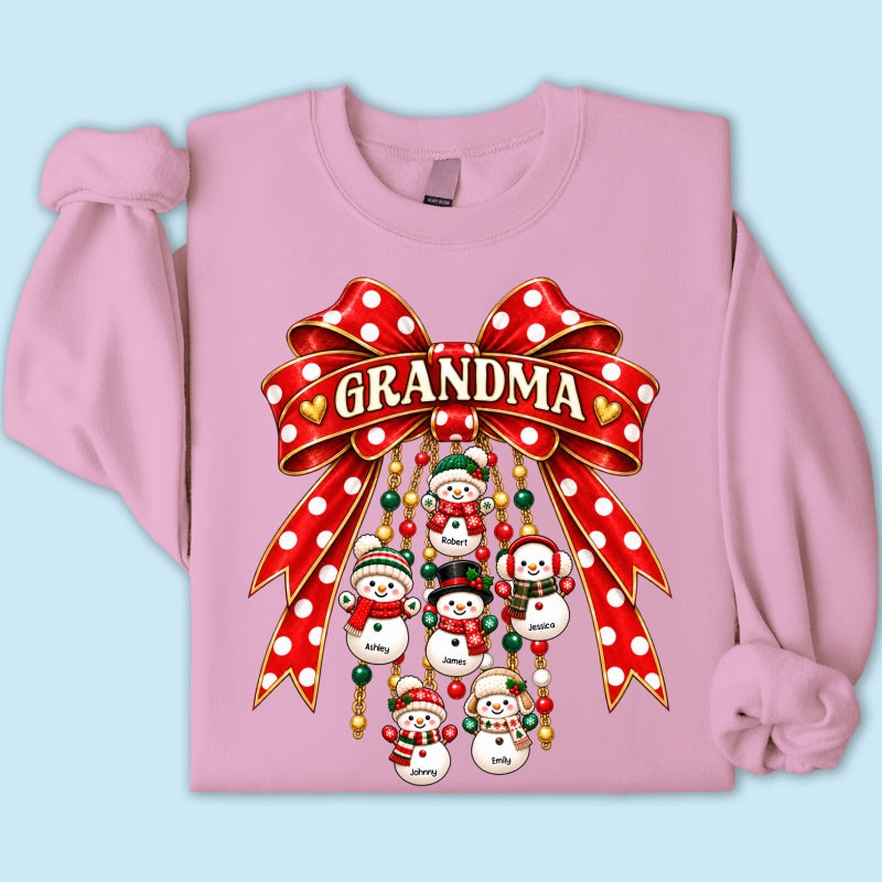Heartwarming Grandma's Little Snowmen - Personalized Shirt - Christmas Gift For Grandma