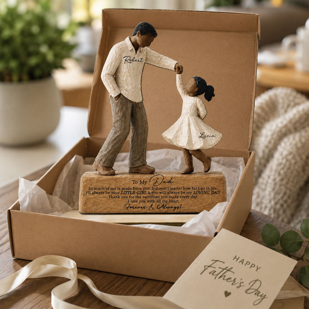I Will Always Be Your Little Girl Father & Daughter Dancing 2D Flat Printed - Personalized 2-Layered Wooden Plaque - Sentimental Father's Day Gift For Dad From Daughter