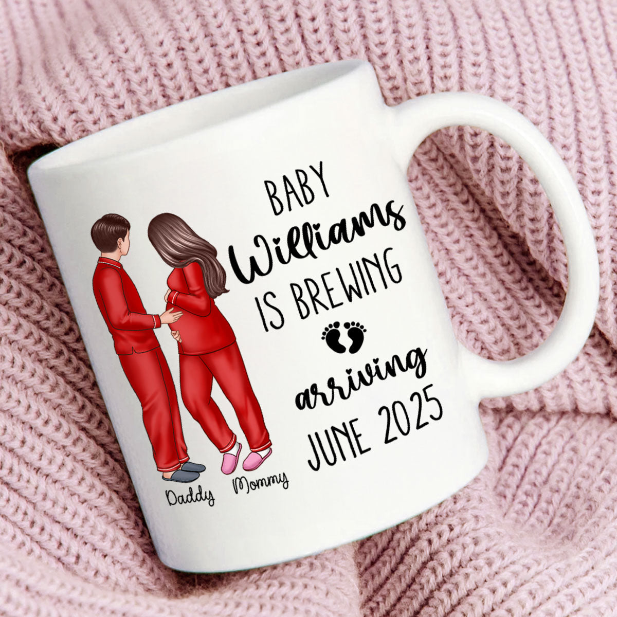 Baby Is Brewing Pregnancy Couple Personalized Mug Expecting Mom Gift, Expecting Parents Gift,  Gift
