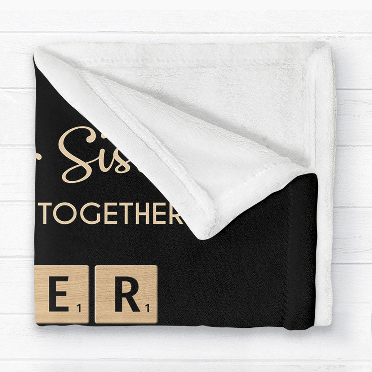 Brothers & Sisters Forever Linked Together Crossword Puzzle Art Personalized Blanket, Gift For Brothers, Sisters, Siblings, Family