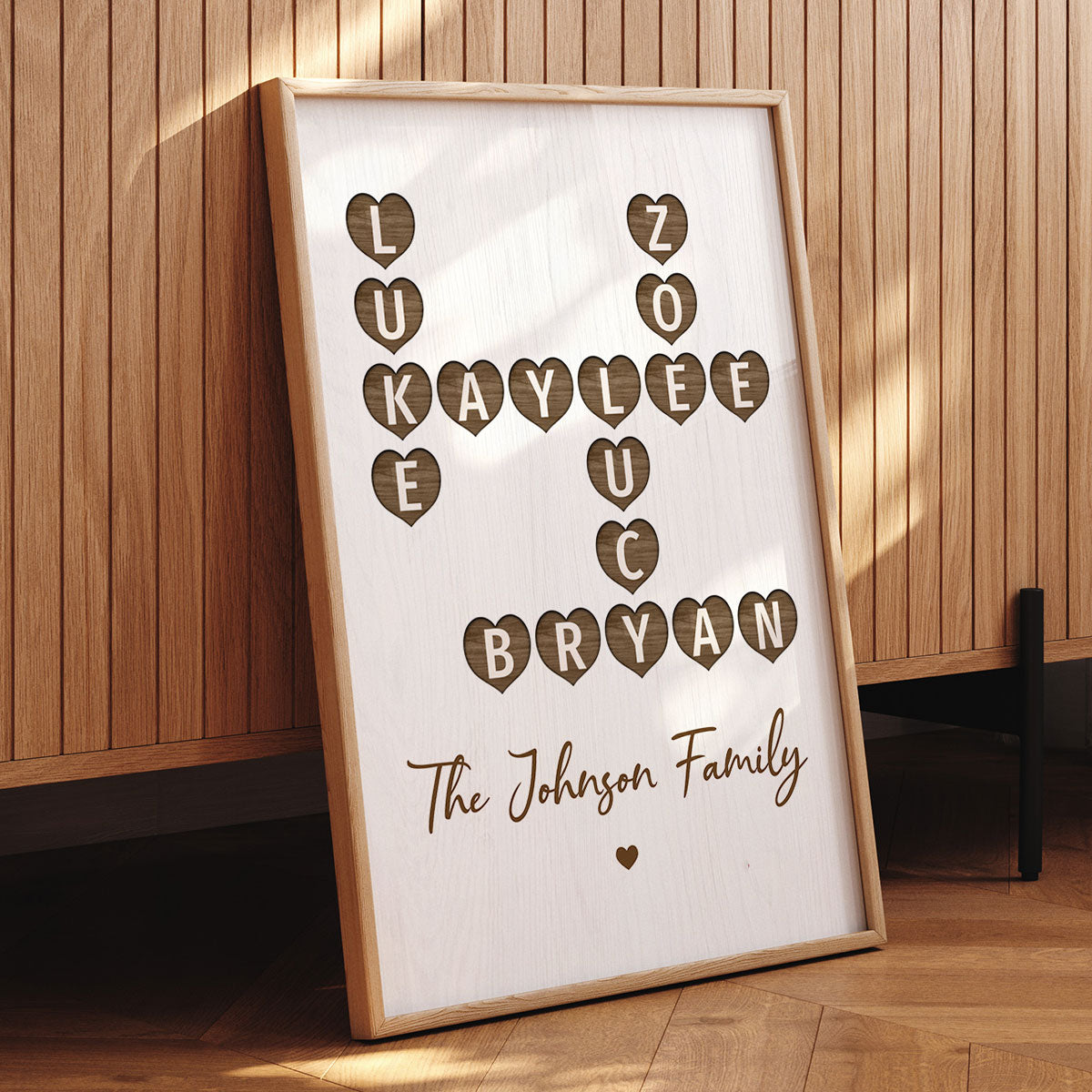 Family Crossword Art - Created In A Moment, Treasured Forever Personalized Poster