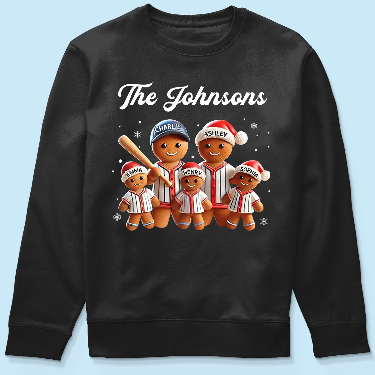 Baseball Gingerbread Family Sport Lover Christmas Matching Personalized Shirt