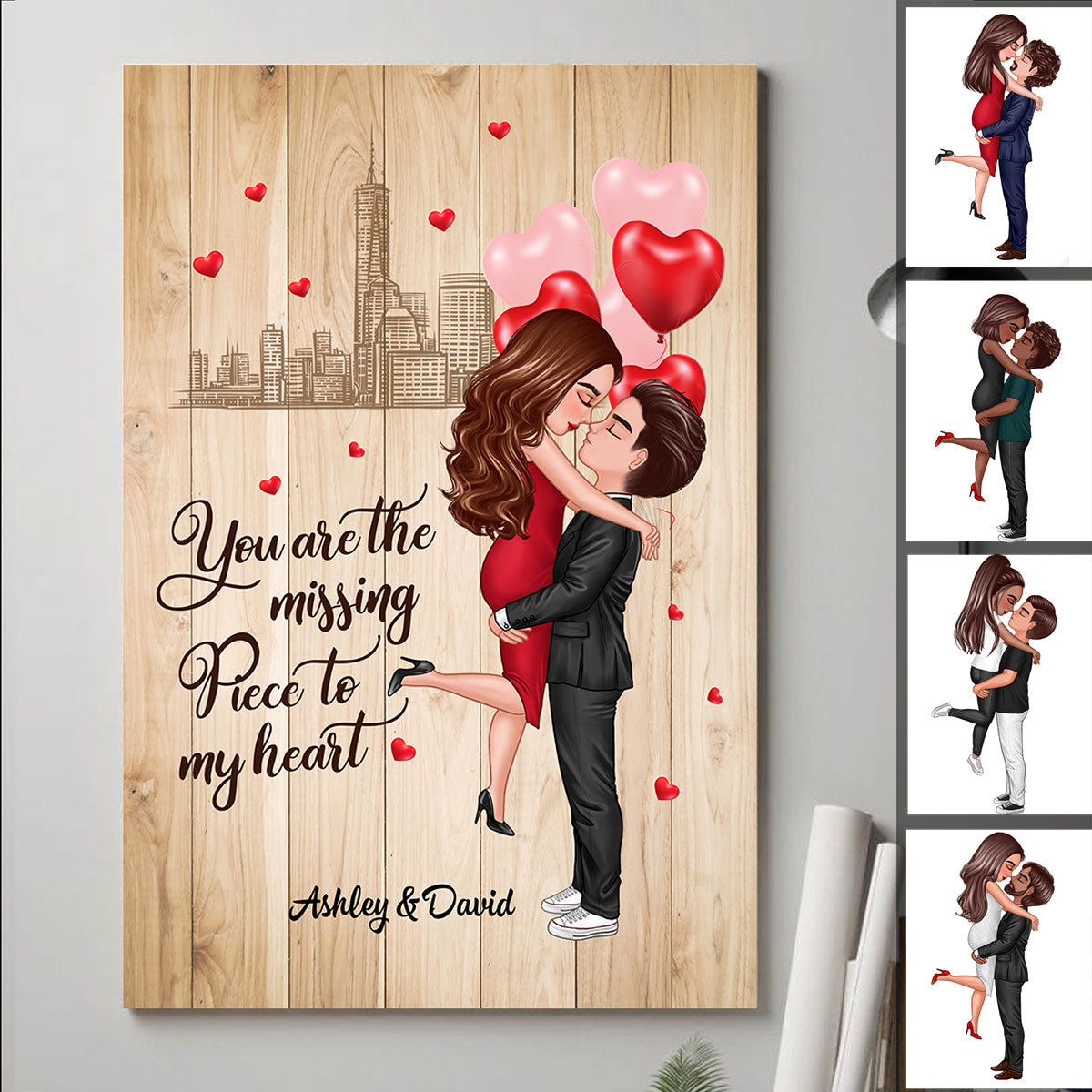 The Missing Piece To My Heart Valentine‘s Day Gift For Him, Gift For Her Personalized PosterThe Missing Piece To My Heart Valentine‘s Day Gift For Him, Gift For Her Personalized Poster