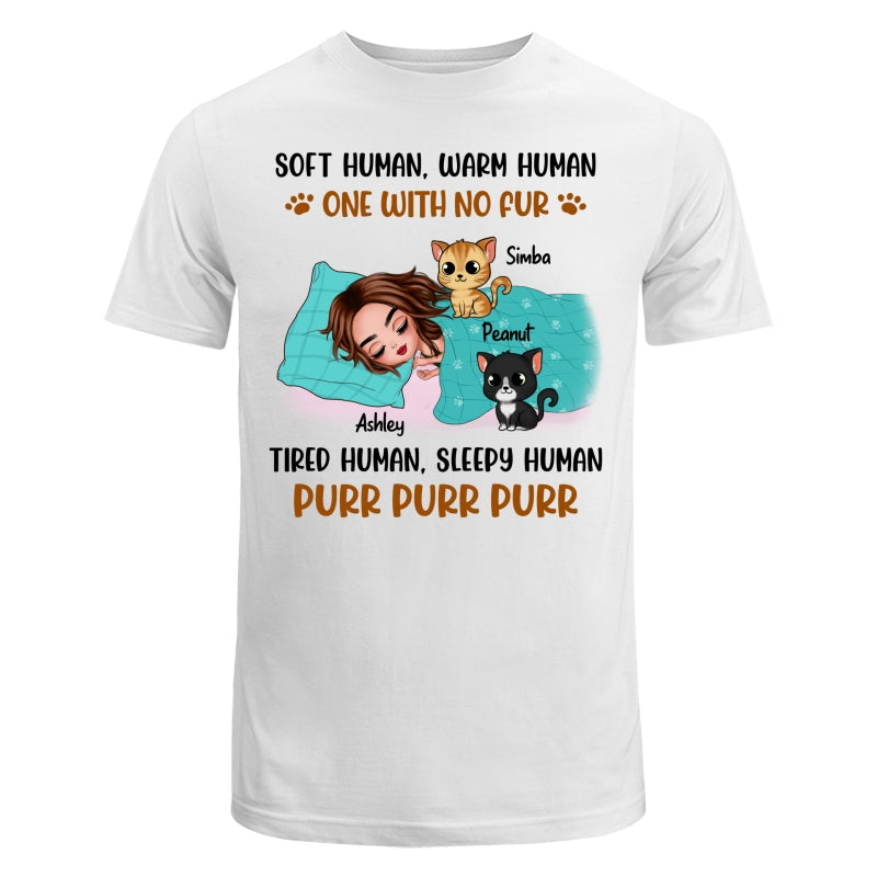 Soft Human Warm Human Cat Mom Personalized Shirt