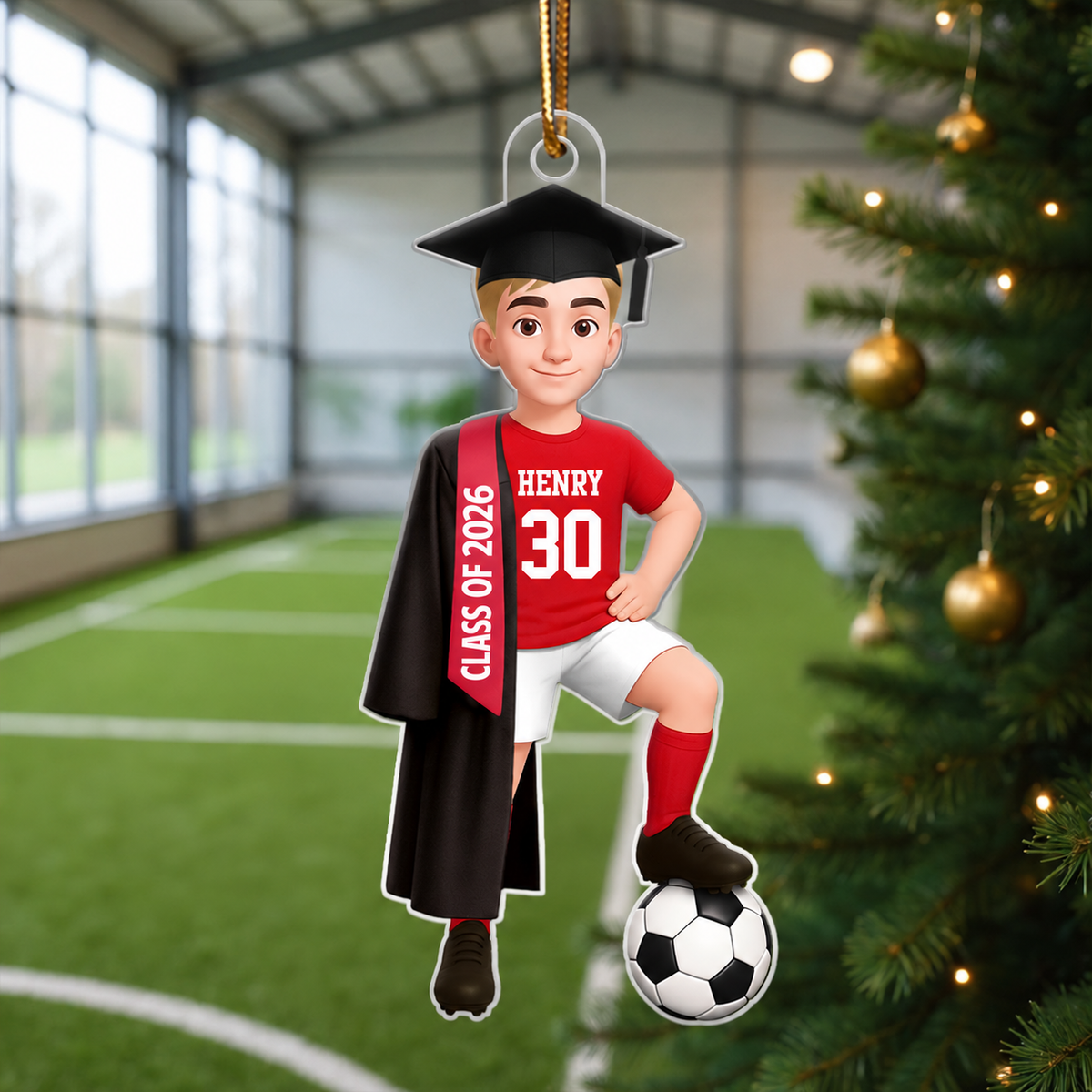Soccer Boy Girl Senior Graduation - Personalized Acrylic Ornament - Christmas Gift For Son Daughter Grandson Granddaughter