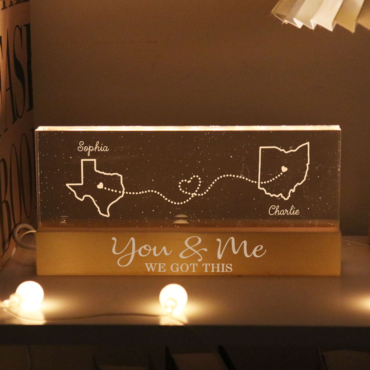 You & me we got this Personalized Acrylic LED Night Light, Heartfelt Anniversary Gift For Girlfriend, For Wife