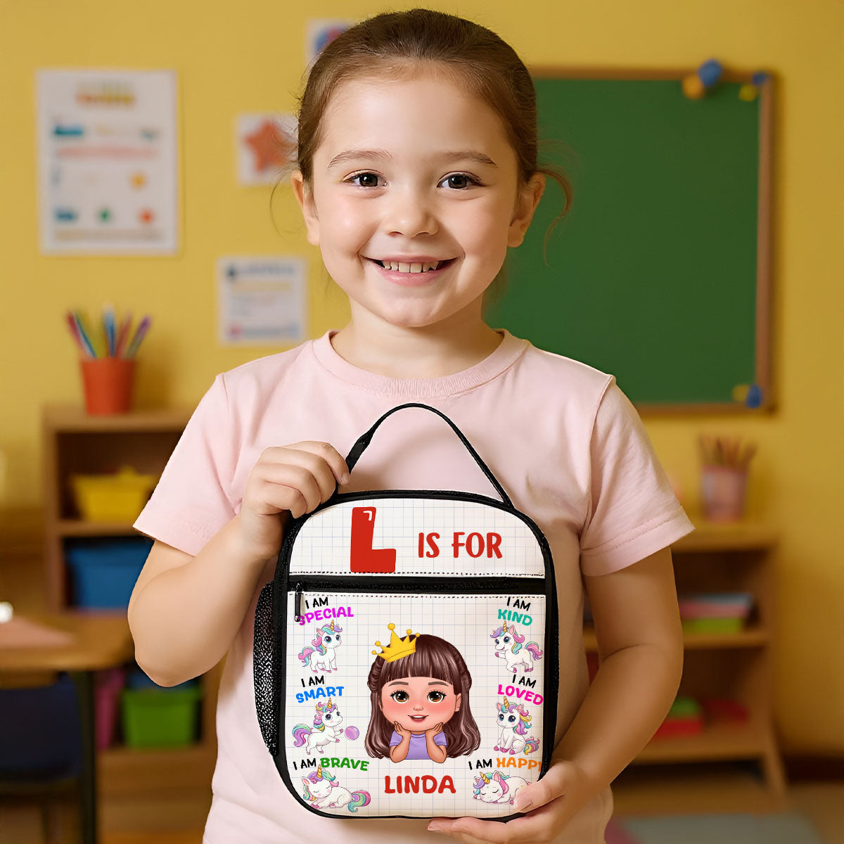 Back To School Gift for Kids, I Am Special Smart Brave Kind Loved Happy Personalized Lunch Bag
