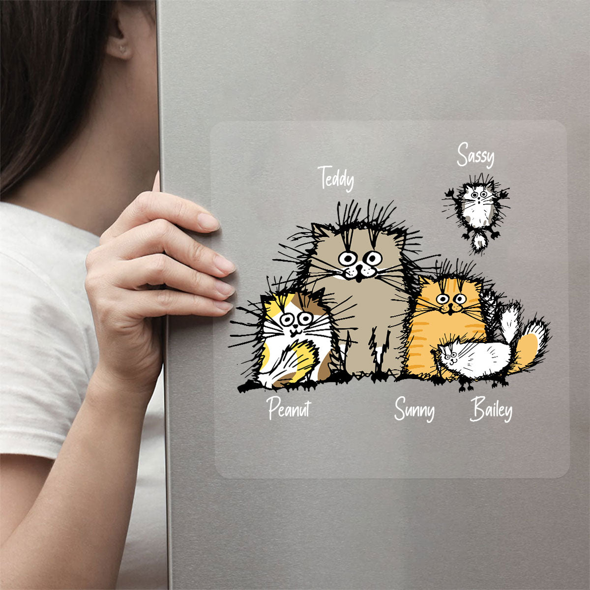 Cute Funny Cats Personalized Decal, Gift For Cat Lovers