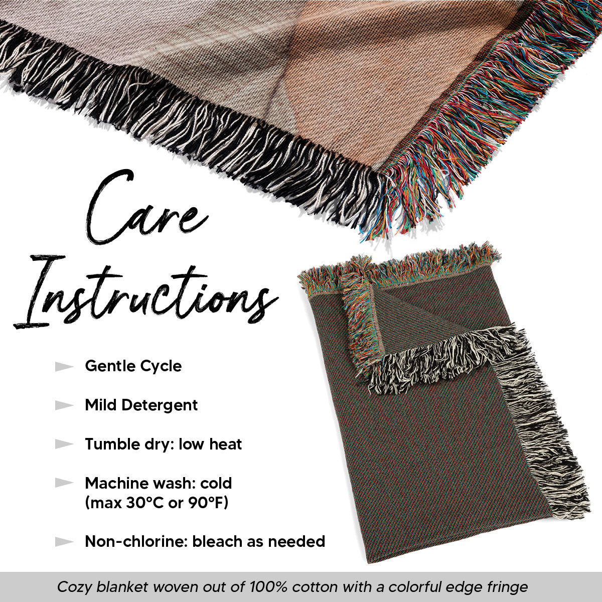 Custom Photo Unique Gift For Family Friends Personalized Tapestry Woven Blanket