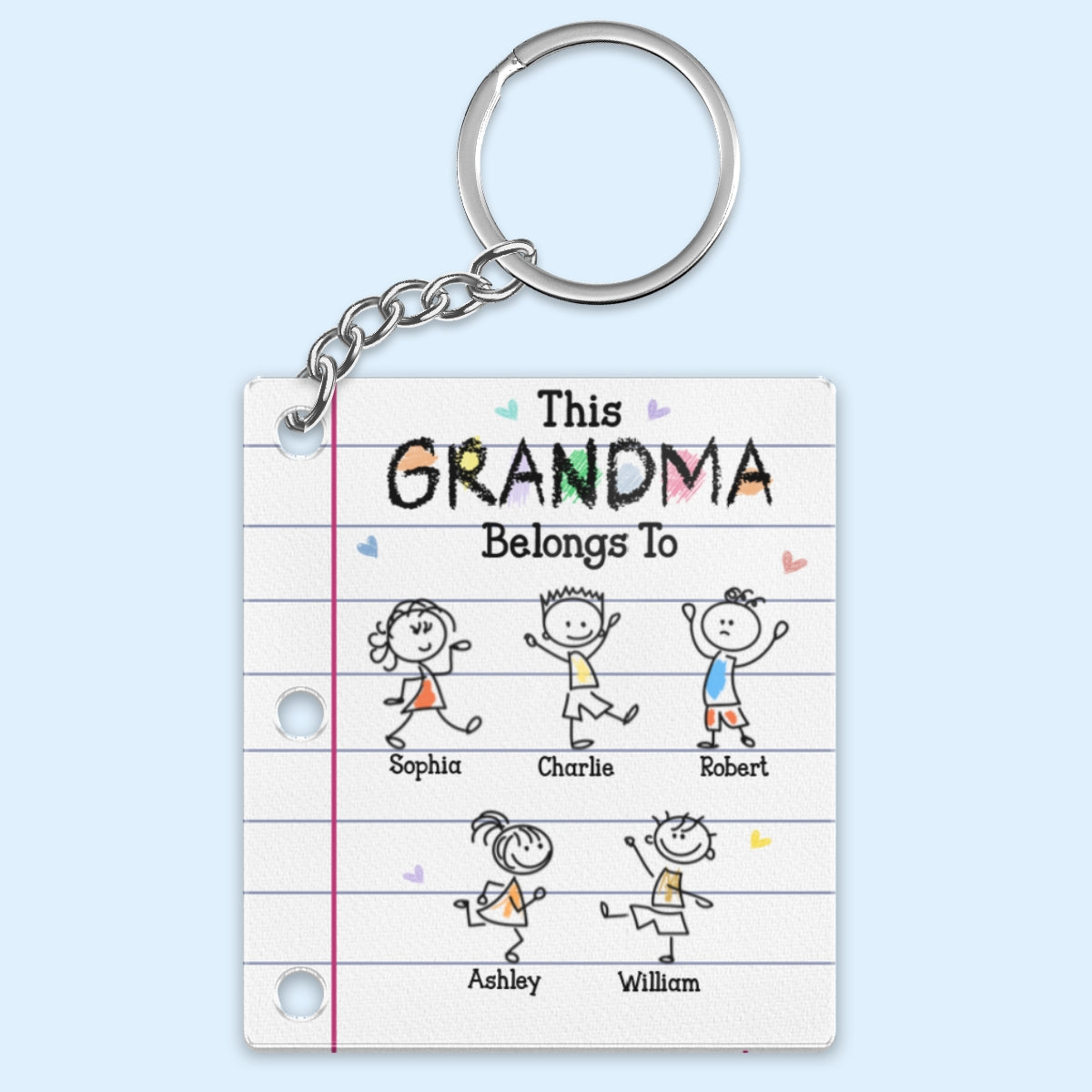 This Grandma Belongs To Crayon Kids Personalized Acrylic Keychain