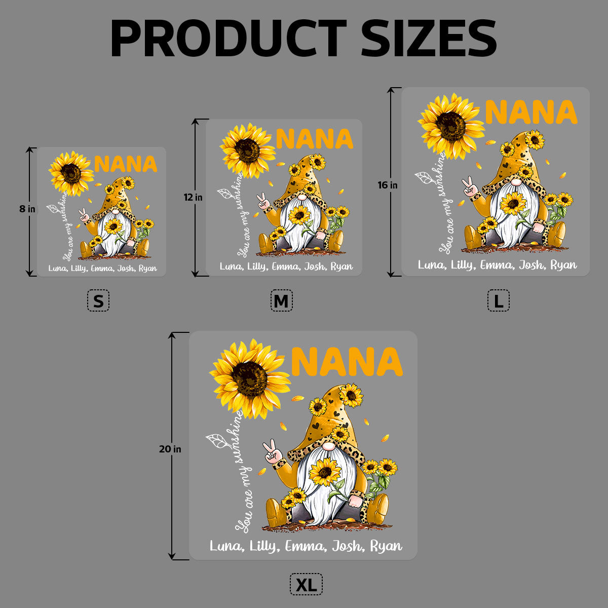 Love Is Being Called Grandma Sunflower Gnome Personalized Decal