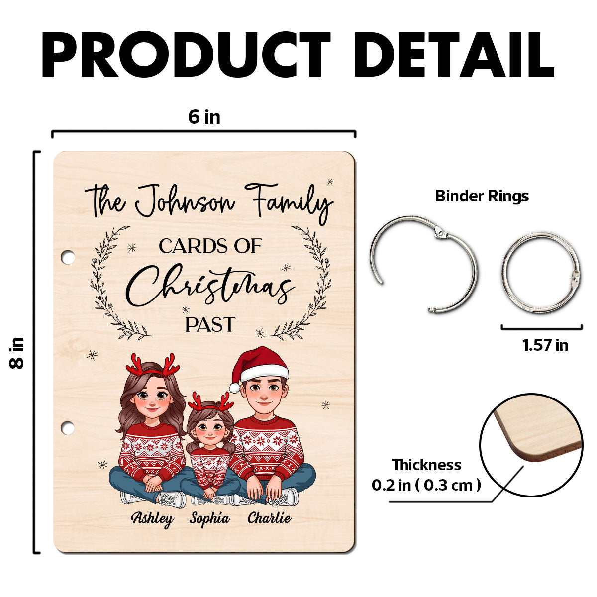 Animated Family Card Storage Keepsake Personalized Christmas Card Keeper