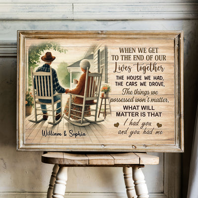 Old Couple Sitting On The Porch Personalized Poster, Heartfelt  Gift For Him, For Her, Husband, Wife