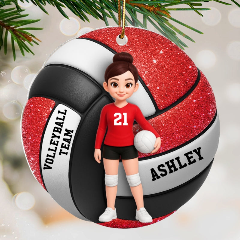 Volleyball Boy & Girl 3D Effect - Personalized Acrylic Ornament