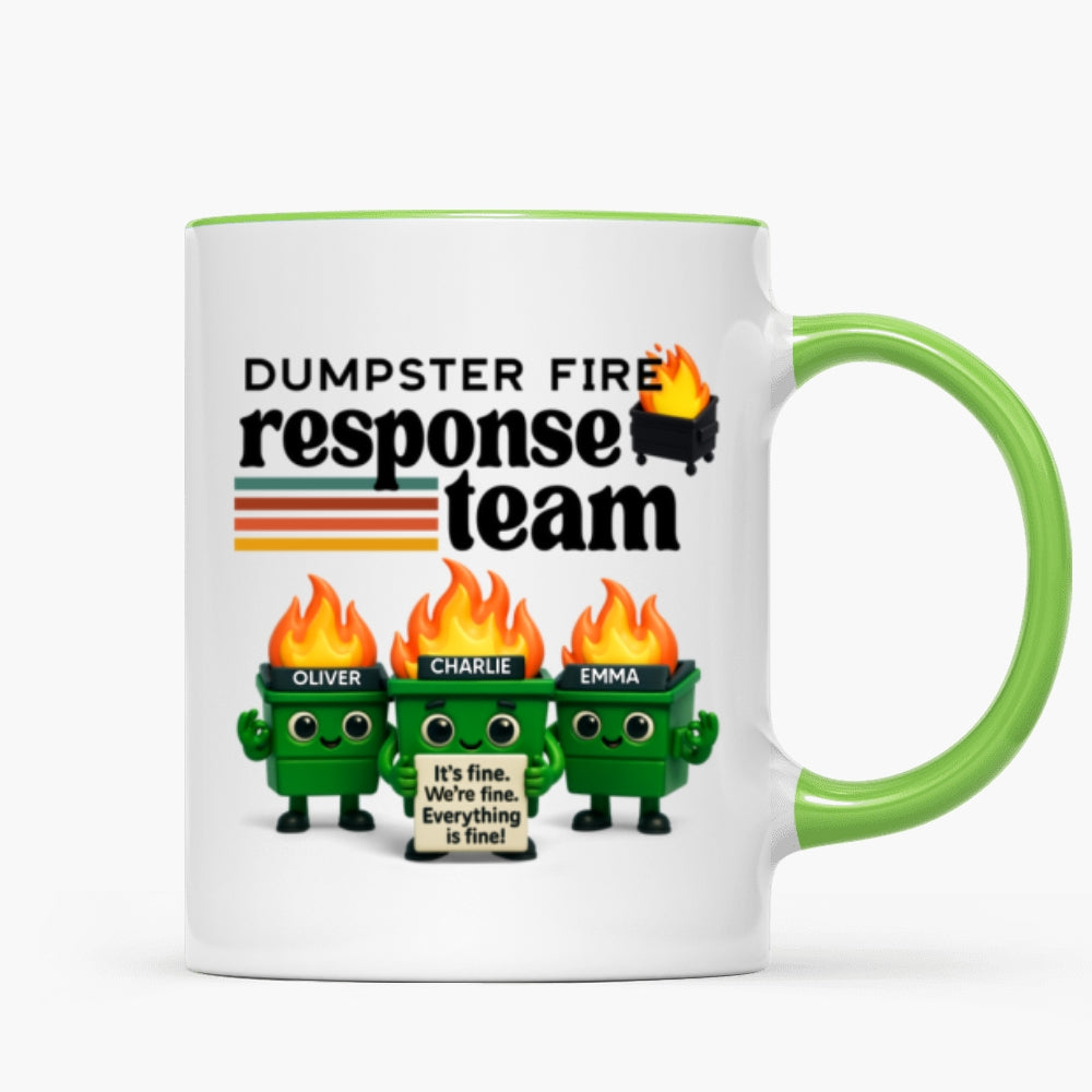 Dumpster Fire Response Team - Personalized Mug - Funny Christmas Gift, White Elephant Gift for Coworkers, Boss
