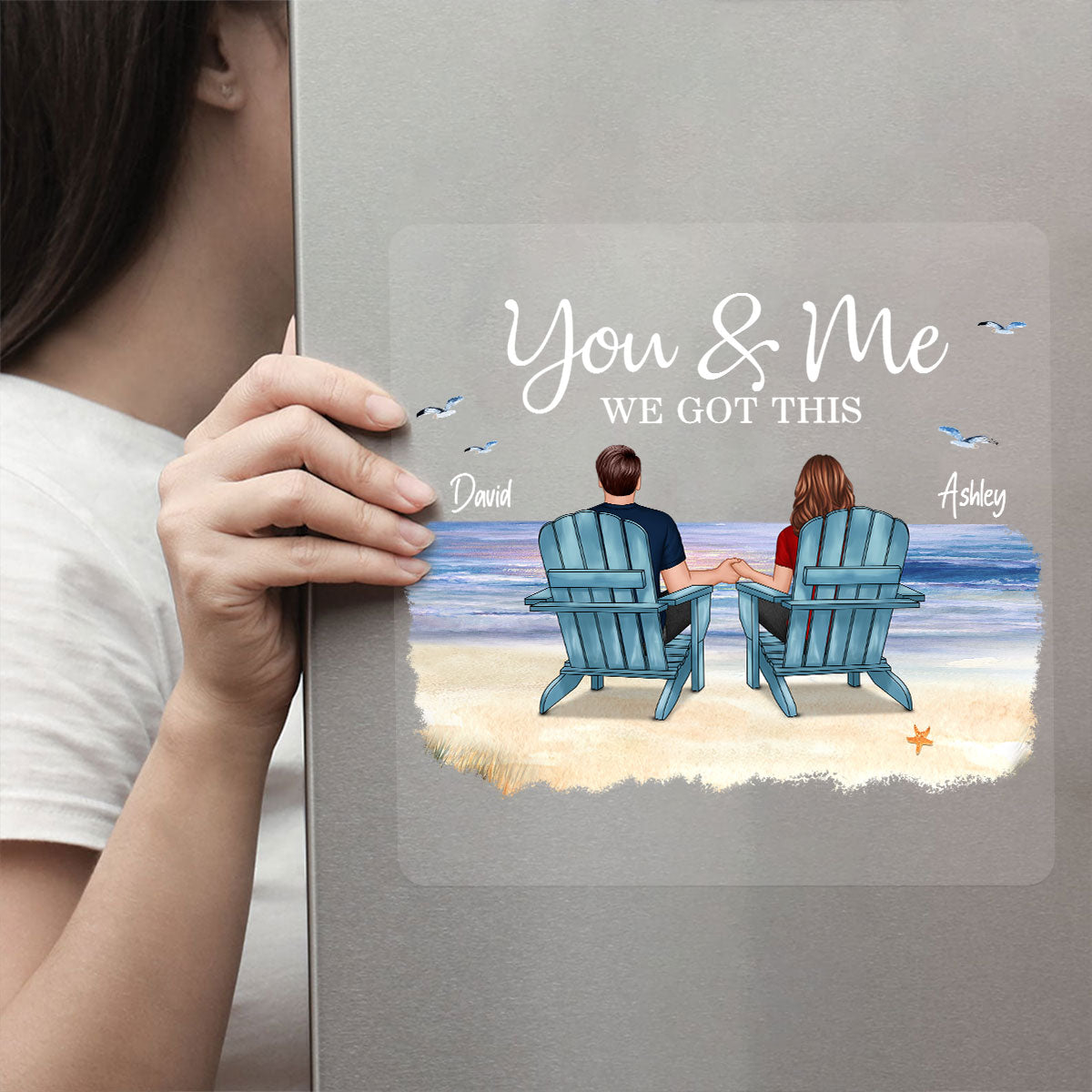 Couple You & Me We Got This Sitting Back View Personalized Decal