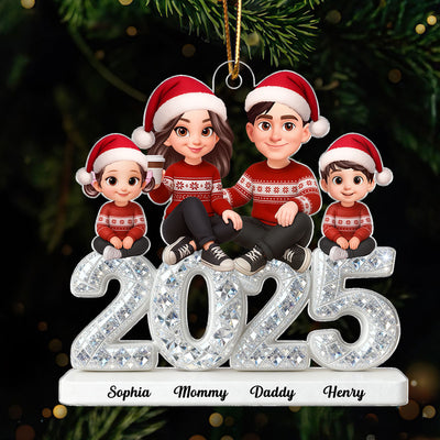 3D Shining Effect Christmas Family- Personalized Acrylic Ornament