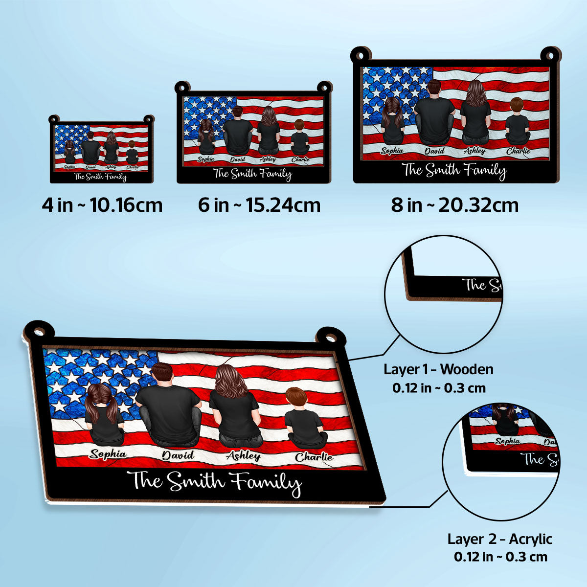 Nation Flag 4th Of July Personalized Suncatcher
