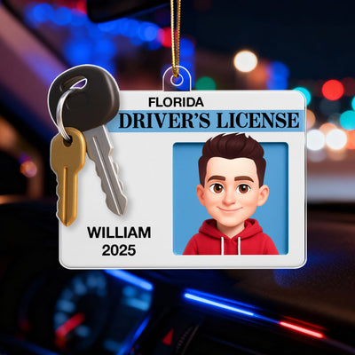 Driver's License 3D Effect - Personalized Acrylic Ornament - Christmas Gift For New Drivers, Teen Boy Teen Girl