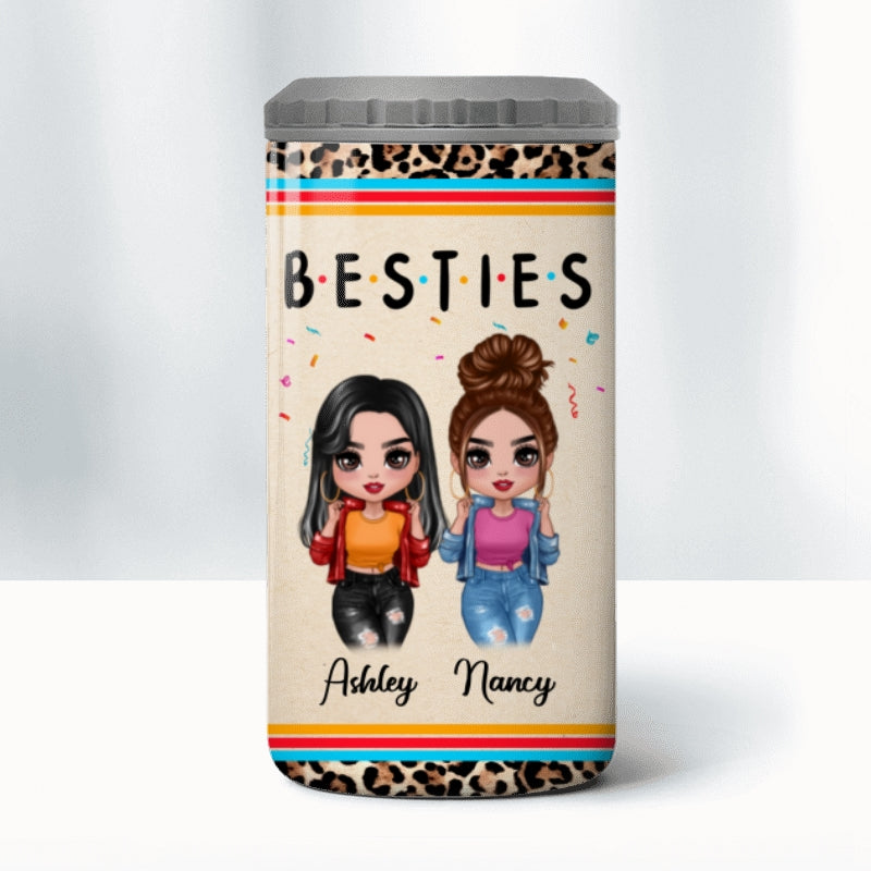 Friends Sisters Besties Cool Doll Personalized 4 In 1 Can Cooler