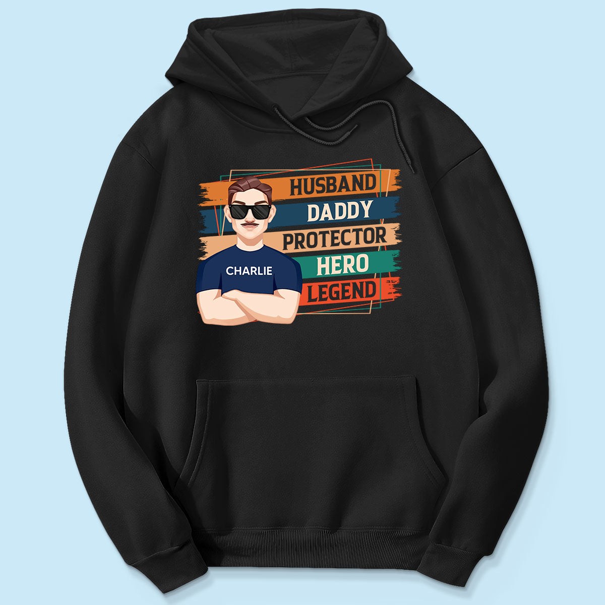 Husband Daddy Protector Hero Legend Retro Personalized Shirt