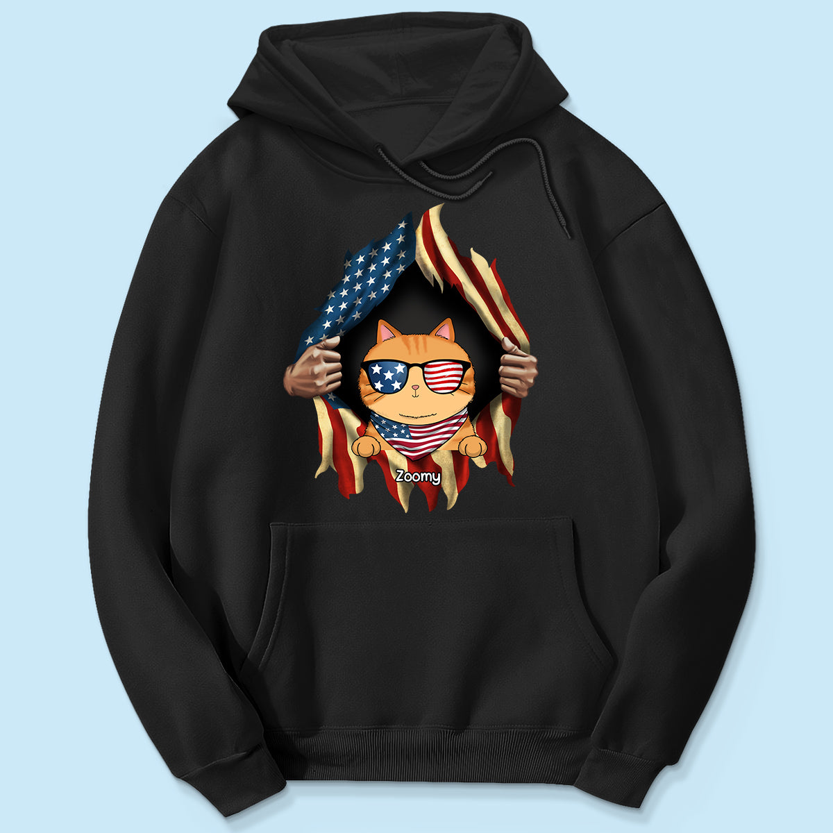 Cat Lovers Hands Ripping Nation Flag Personalized Shirt