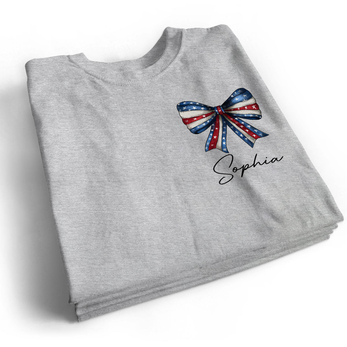 Coquette American Girl 4th Of July Independence Day Bow Personalized Shirt