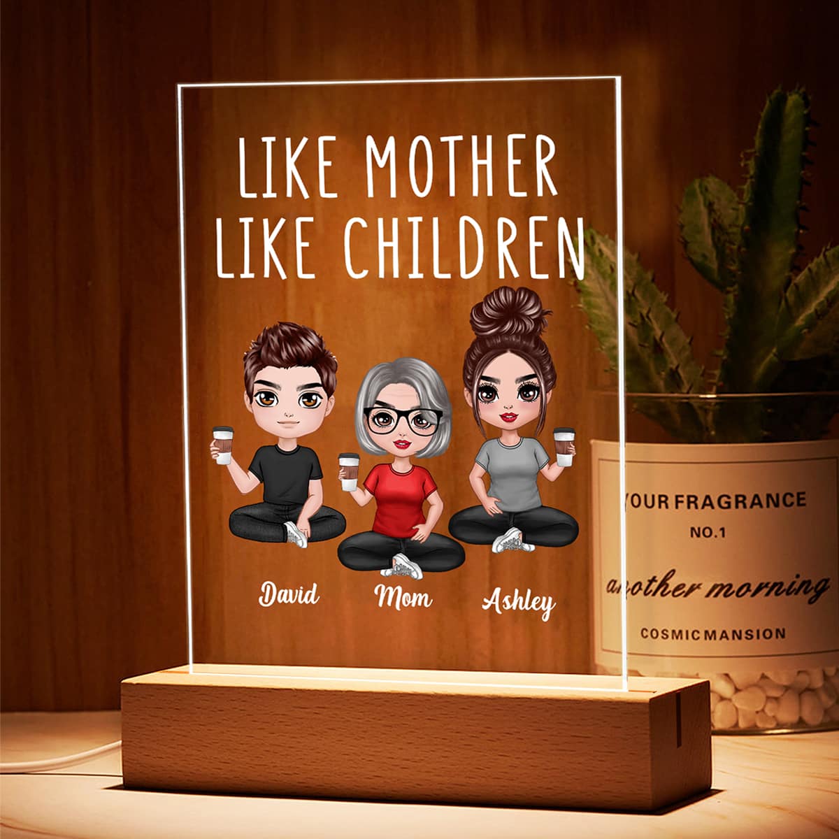 Like Mother Like Daughter Son Doll Mom And Daughters Sons Personalized Rectangle LED Night Light