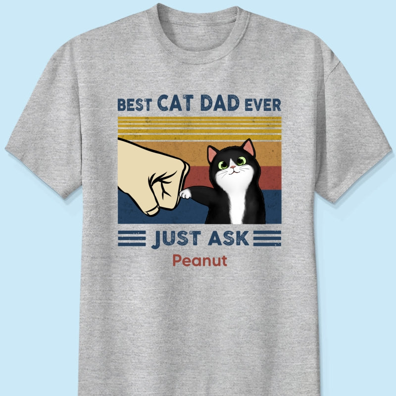 Perfect Gift for Cat Dads - Custom Cat Fist Bump - Personalized Shirt - Perfect Gift for Cat Dads