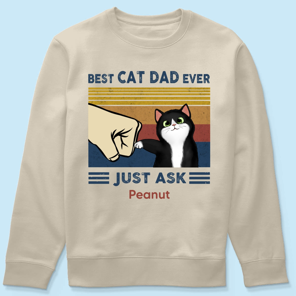 Perfect Gift for Cat Dads - Custom Cat Fist Bump - Personalized Shirt - Perfect Gift for Cat Dads