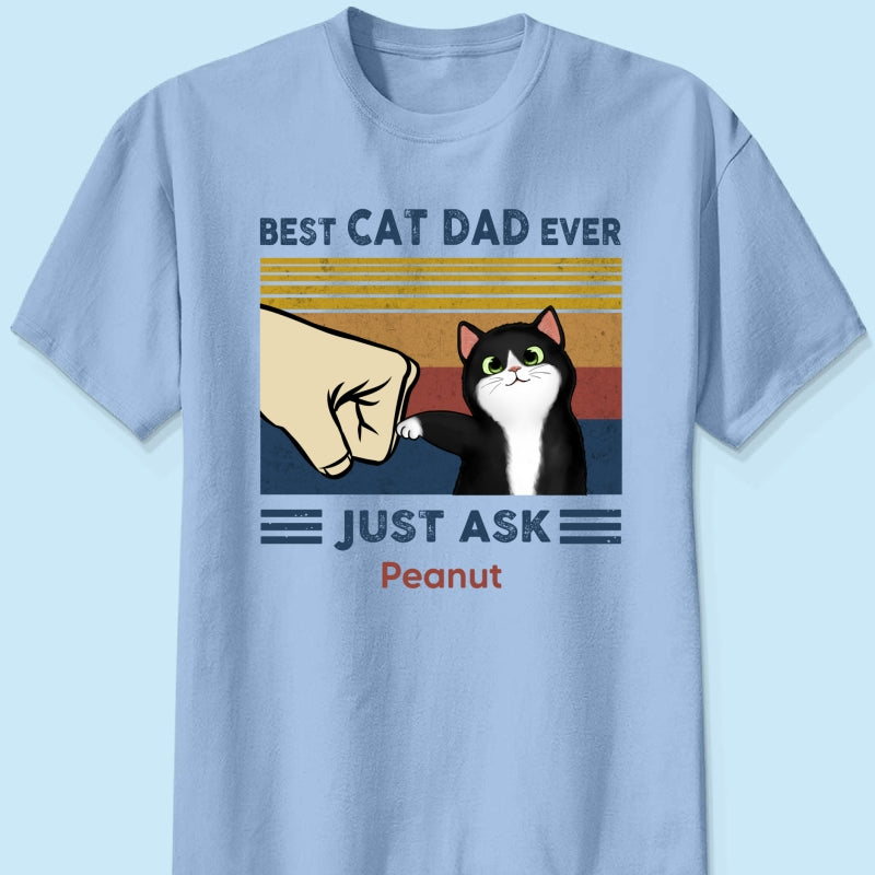 Perfect Gift for Cat Dads - Custom Cat Fist Bump - Personalized Shirt - Perfect Gift for Cat Dads