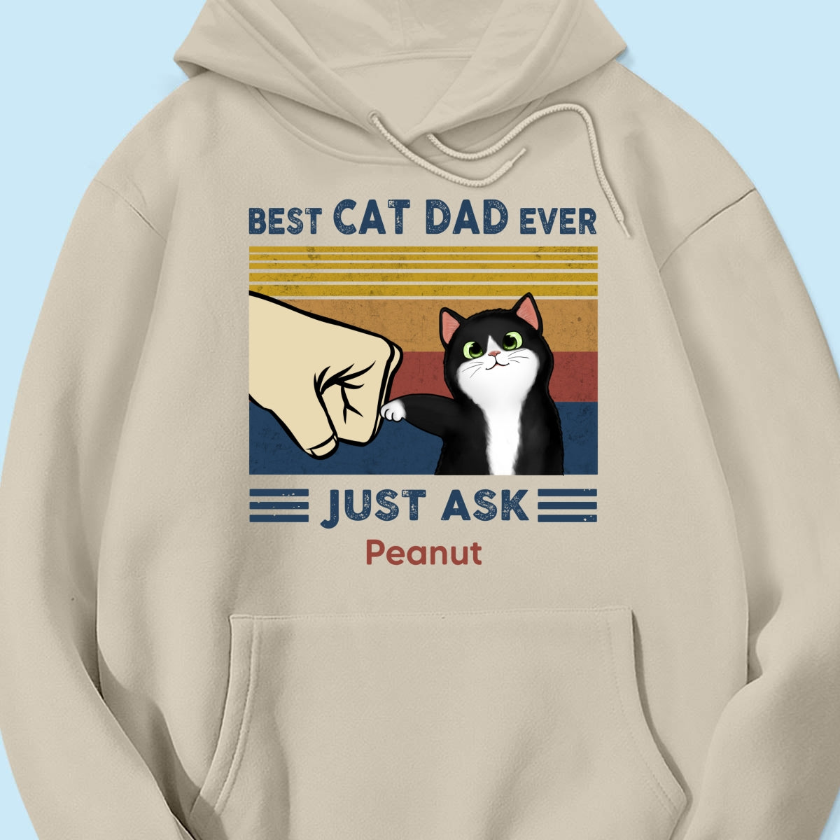 Perfect Gift for Cat Dads - Custom Cat Fist Bump - Personalized Shirt - Perfect Gift for Cat Dads