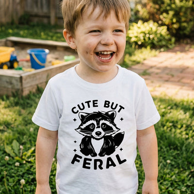 Cute But Feral Raccoon Funny Shirt For Kid