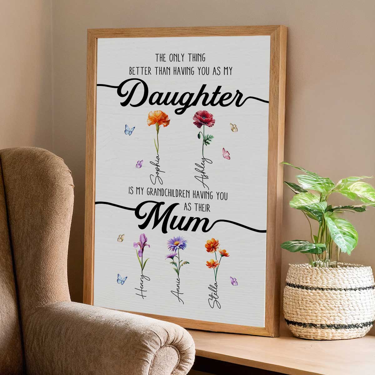 The Only Thing Better Than Having You As My Daughter Birth Month Flowers - Personalized Poster - Mother's Day Gift For Daughter