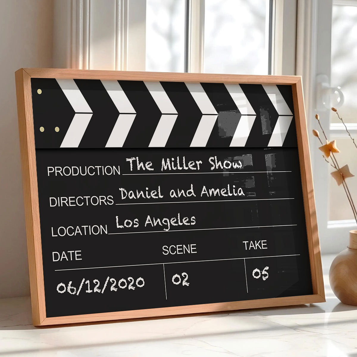 Couple Home Decor Film Clapper Style Personalized Poster