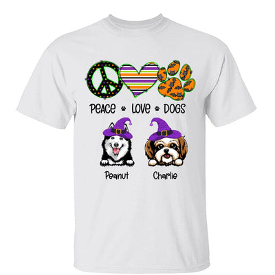 Peace Love Dogs Halloween Personalized Shirt