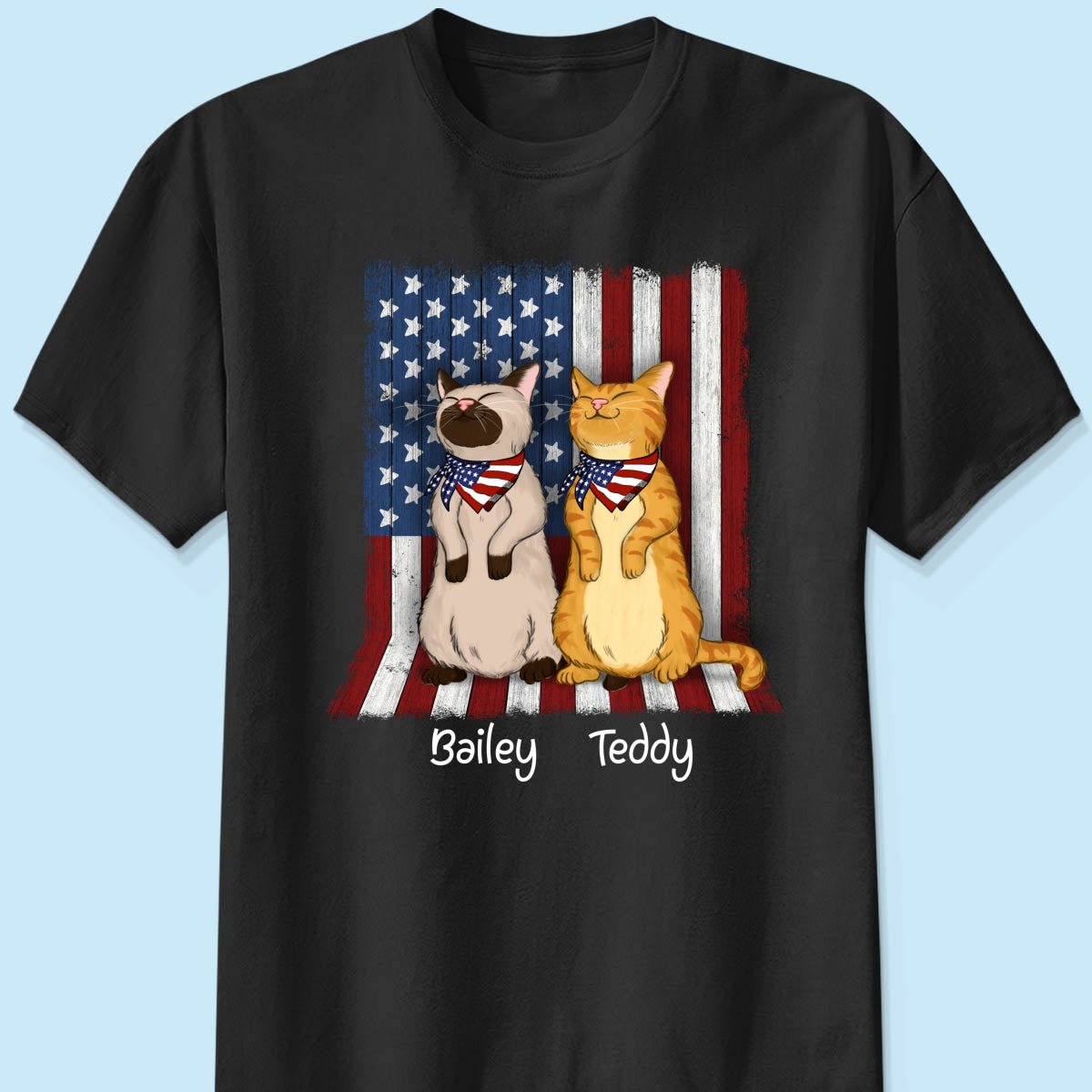 Nation Flag Standing Cat 4th Of July Independence Day Personalized Shirt