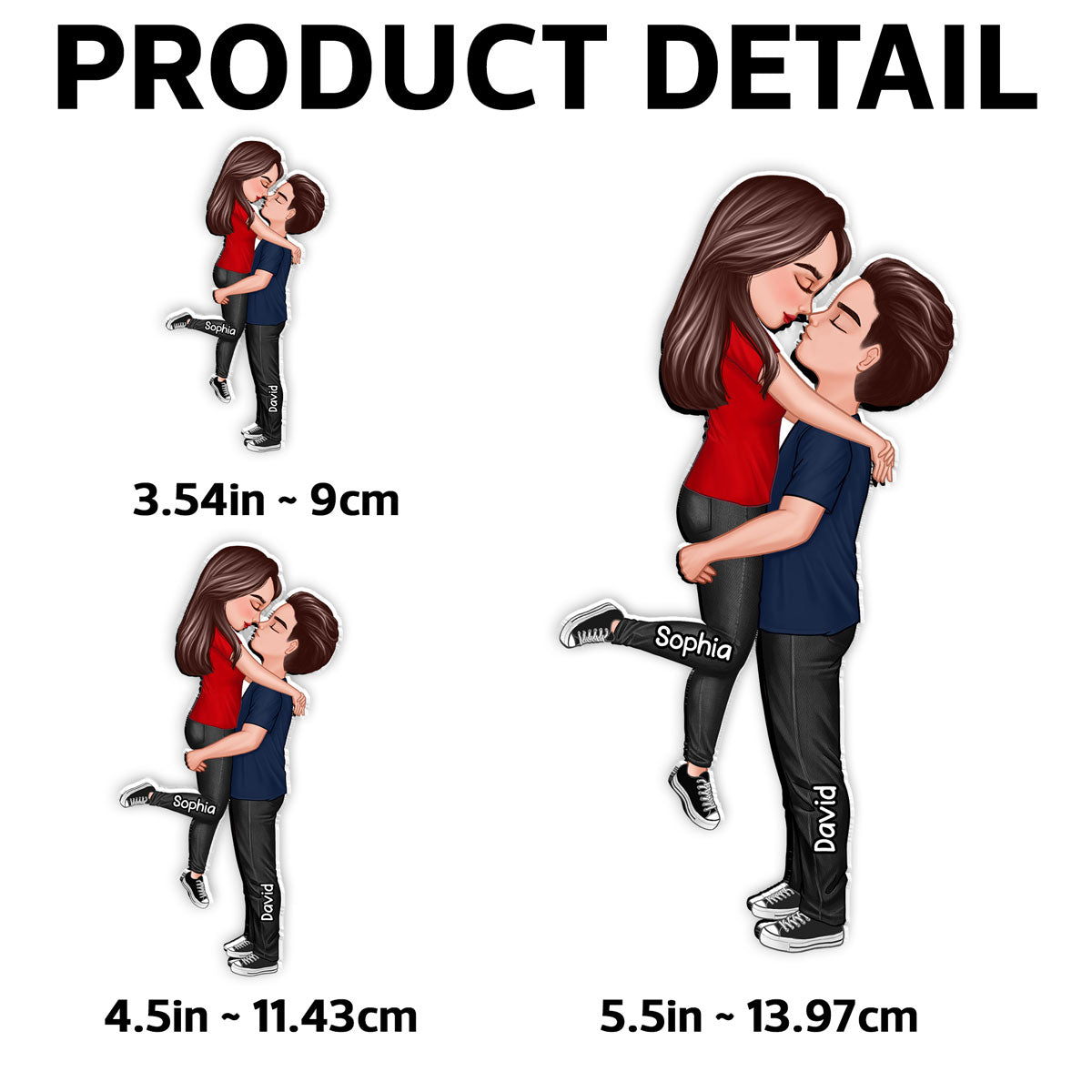 Couple Hugging Kissing Personalized Acrylic Fridge Magnet, Heartfelt Gift For Couple, For Him, For Her, Boyfriend, Girlfriend, Husband, Wife