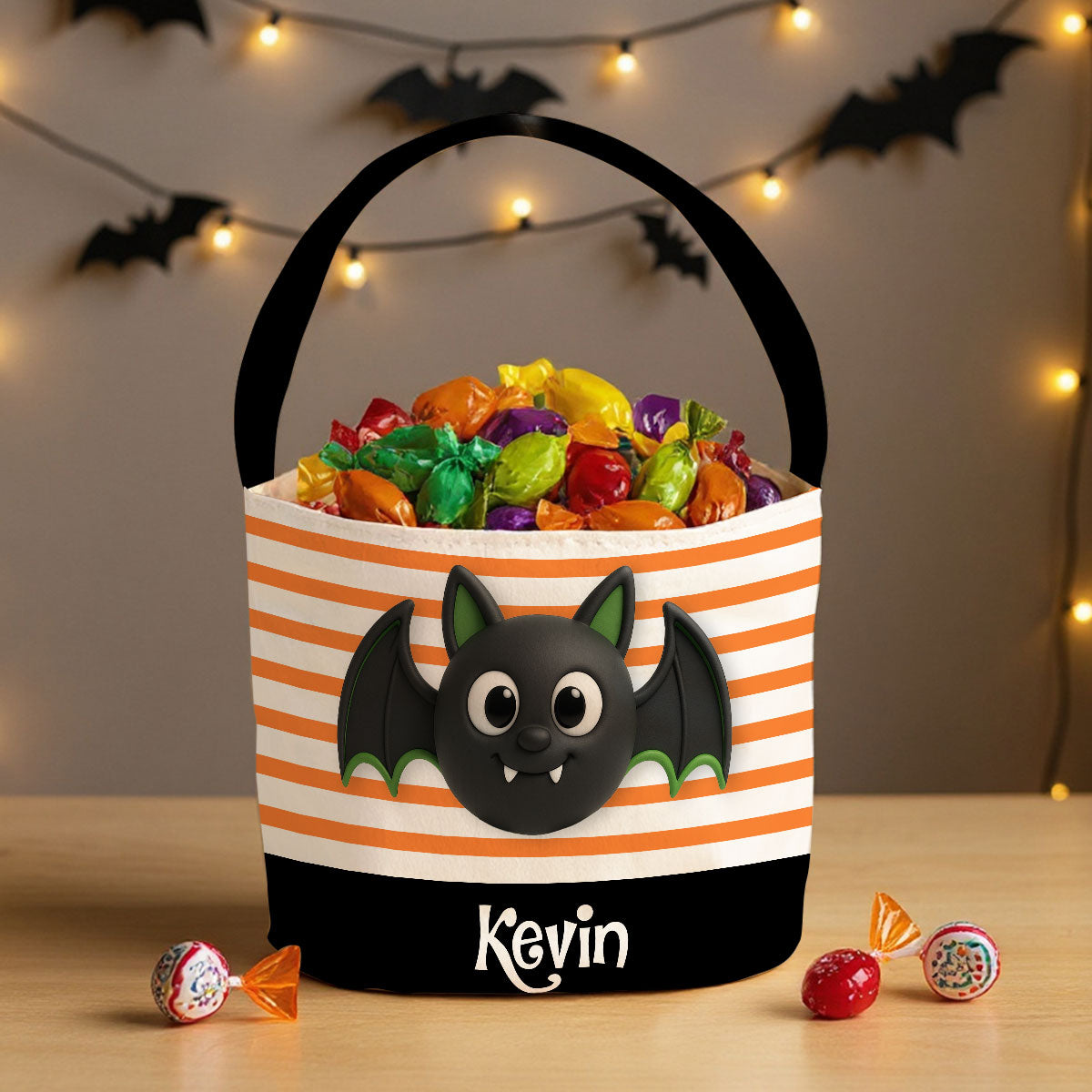 Halloween Cute Characters Personalized Trick or Treat Basket for Kids, Gift for Daughter, Son, Grandkids