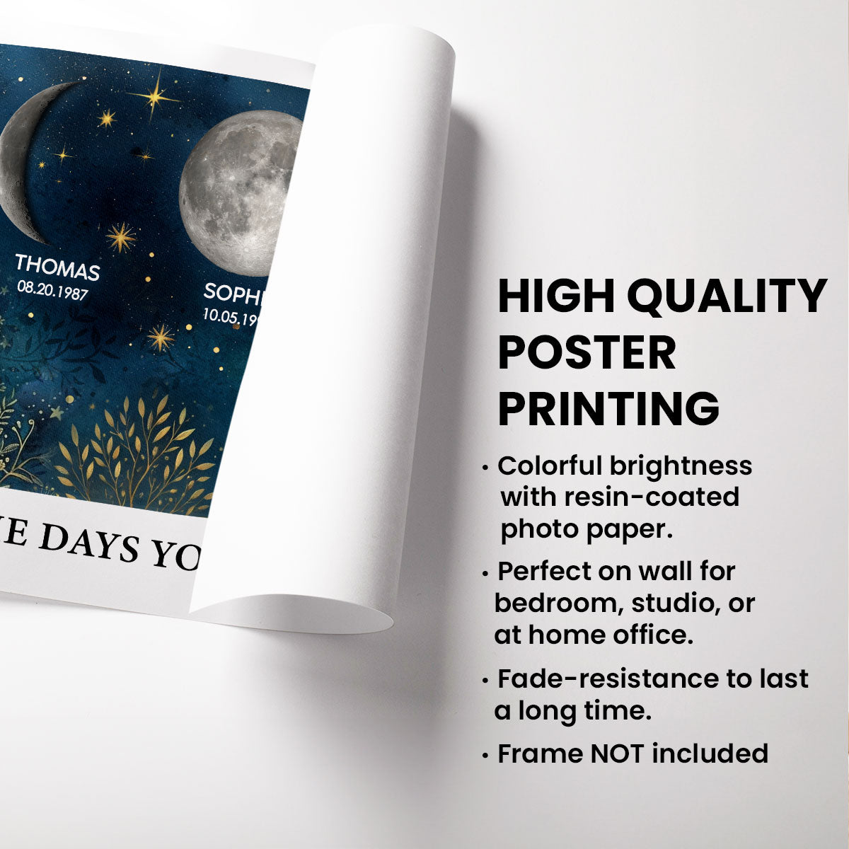 Beautiful Night Sky Custom Birth Moon Phase The Day You Became Our Mom Personalized Poster, Gift